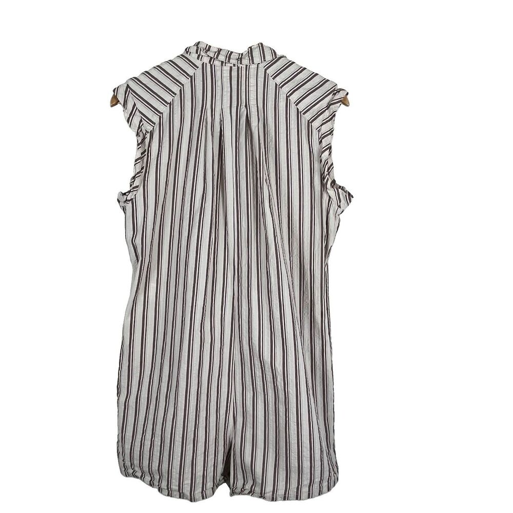 Urban Outfitters Striped Cotton Romper Playsuit Button Front Pockets Size M - Picture 4 of 15
